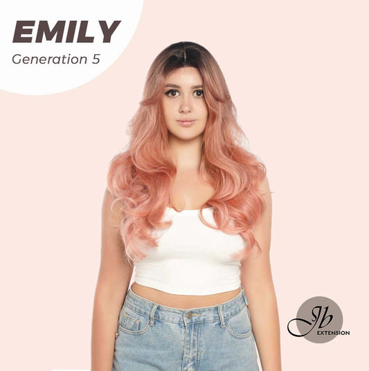 JBEXTENSION GENERATION FIVE 26 Inches Curly Ombre Pink Women Wig Without Bangs EMILY G5