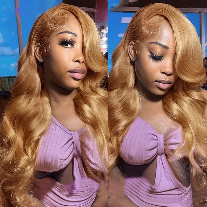 #27 Honey Blonde Straight/Body Wave Upgrade 8x5 Pre Cut HD Lace Ready & Go Glueless Human Hair Wigs