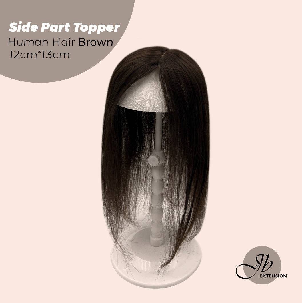 JBEXTENSION 12 Inches |16 Inches Natural Black Brown HUMAN HAIR SIDE PART TOPPER 12*13