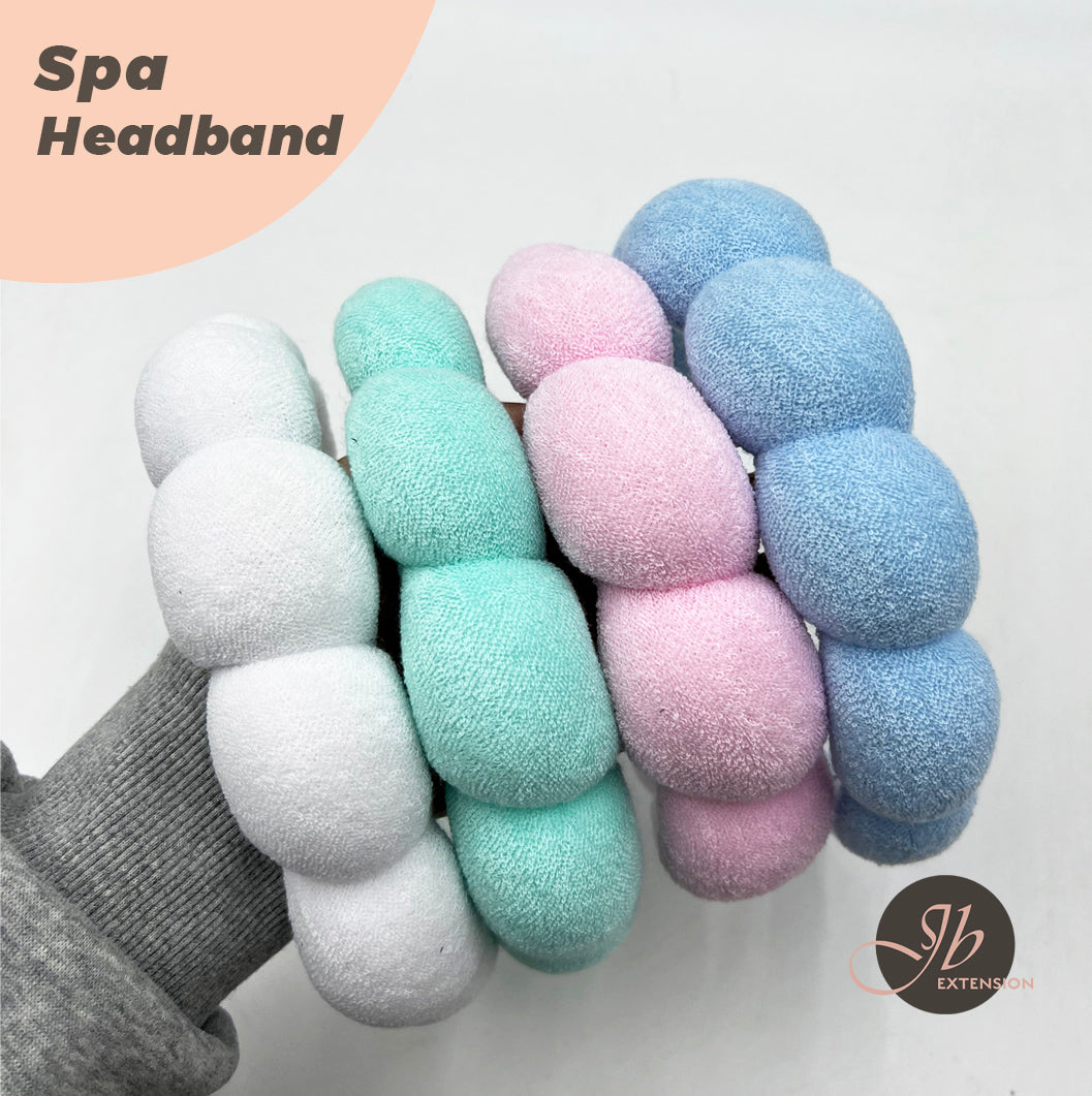 JBextension Spa headbands 2pcs for women-girls, Makeup sponge headband, Non slip face wash, skincare-Padded soft thick terry cloth hair band accessory