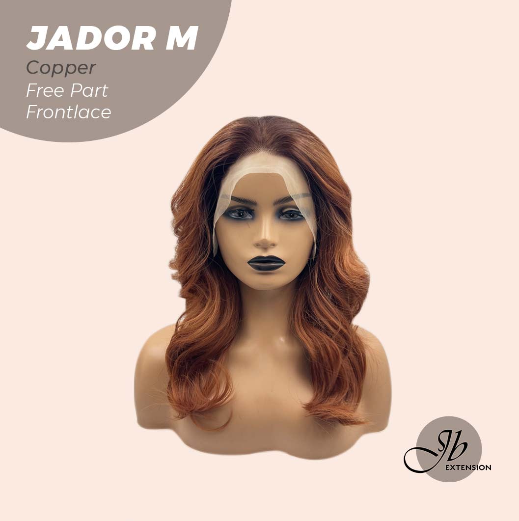 Olivia's Pick- 20 Inches Copper Curly Lace Front Wig.Pre Plucked 13*4 HD Transparent Lace Frontal Handmade Futura Fiber Swiss Lace Synthetic Fiber Glueless Wig JADOR M COPPER