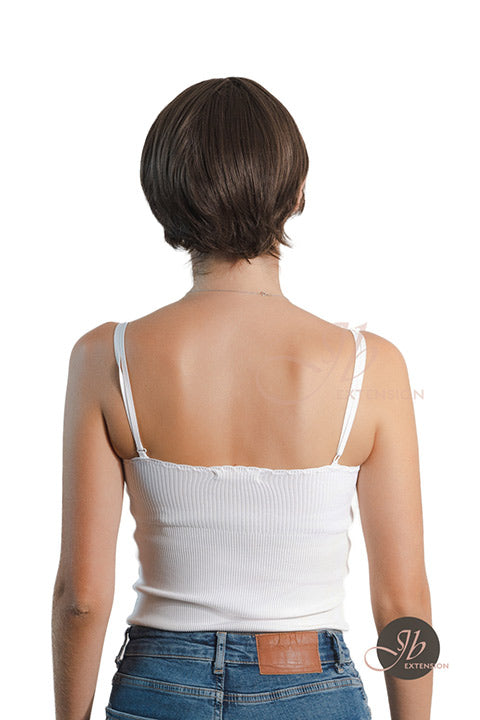 JBEXTENSION 8 Inches Cold Brown Curly Unisex Wig Man Wig SKY UNISEX BROWN