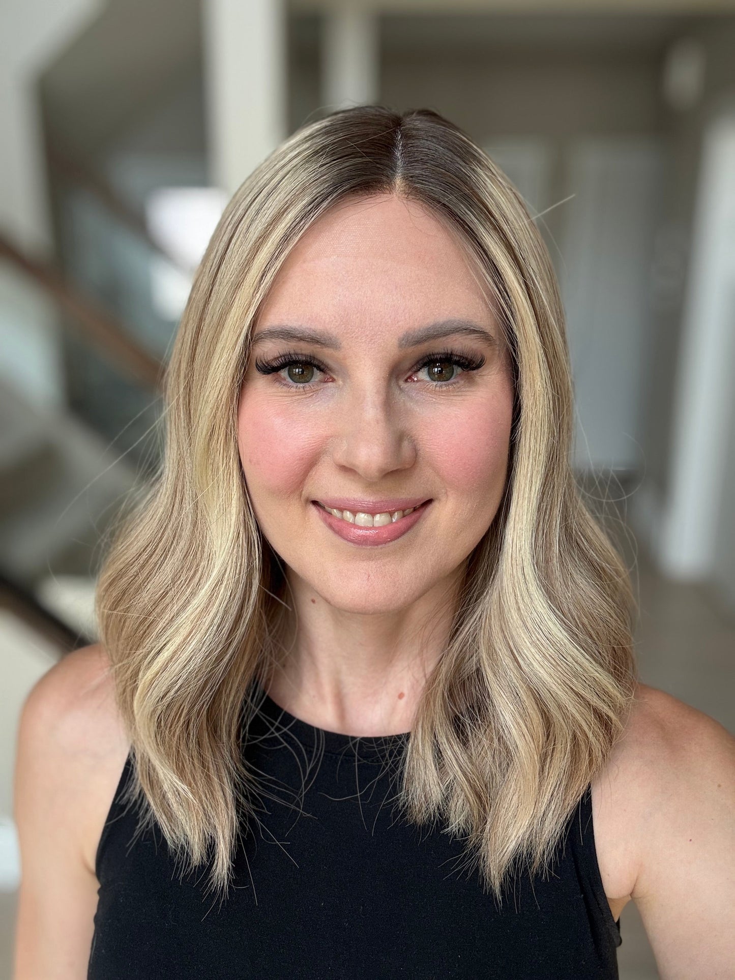 18" Olivia LOB Comfort Cap Silk Top Wig (M)