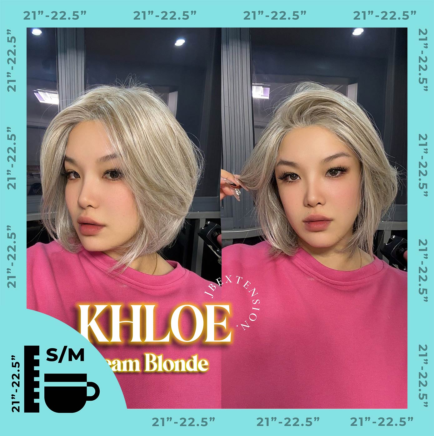 HOT OF SEASON - 12 Inches Bob Cut Cream Blonde Pre-Cut Snowflake Lace Frontlace Glueless Wig KHLOE CREAM BLONDE【PERMATEASE】【BENDY EAR TABS】- S/M