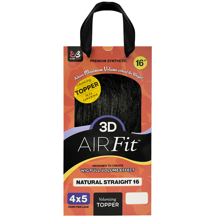 Bobbi Boss 3D Air Fit Volumizing Topper 4x5 Hand-Tied Lace Hair Pieces - NATURAL STRAIGHT 16"
