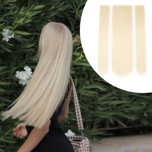JBEXTENSION 3 PCS Hair Extension Clip Hair Extensions for Women Long Soft straight Clip  Extensions Synthetic Double Weft Hair Full Head 24 Inch