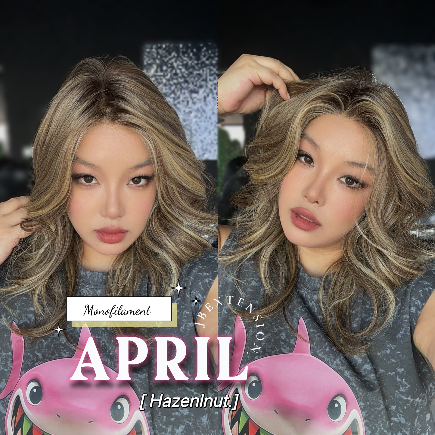 [PRE-ORDER] JBEXTENSION APRIL MONO Monofilament Handmade Wig 6X5 Full Monofilament Hand Tied Top Wig 18 Inches Hazelnut Mono Lace Wig With Anti-slip Silicone Strips Glueless Wig APRIL MONO HAZELNUT【BENDY EAR TABS】