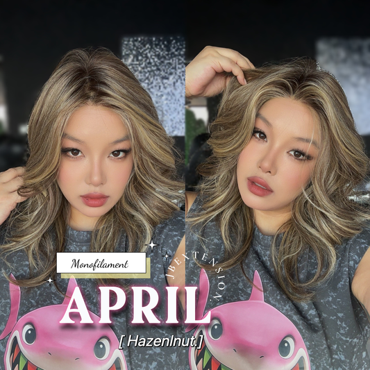 [PRE-ORDER] JBEXTENSION APRIL MONO Monofilament Handmade Wig 6X5 Full Monofilament Hand Tied Top Wig 18 Inches Hazelnut Mono Lace Wig With Anti-slip Silicone Strips Glueless Wig APRIL MONO HAZELNUT【BENDY EAR TABS】