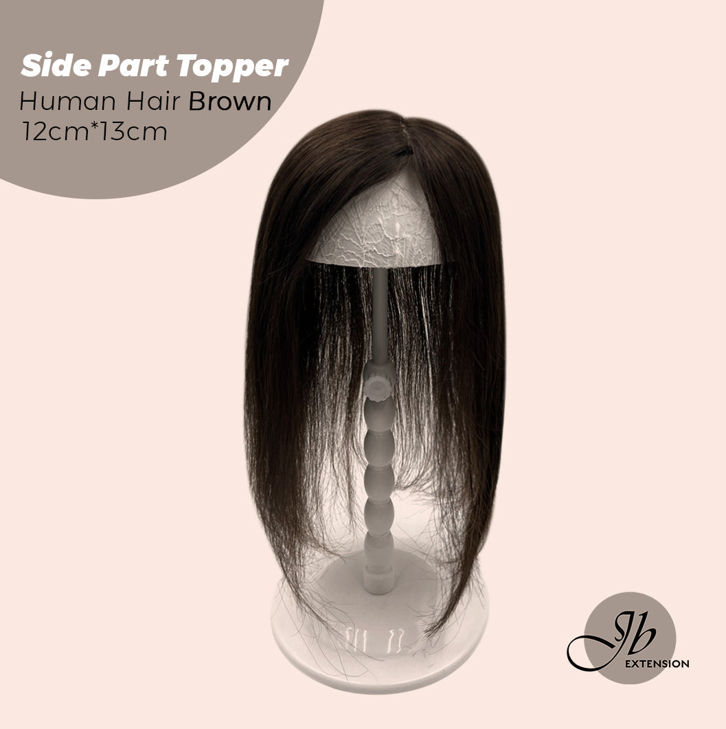 JBEXTENSION 12 Inches |16 Inches Natural Black Brown HUMAN HAIR SIDE PART TOPPER 12*13