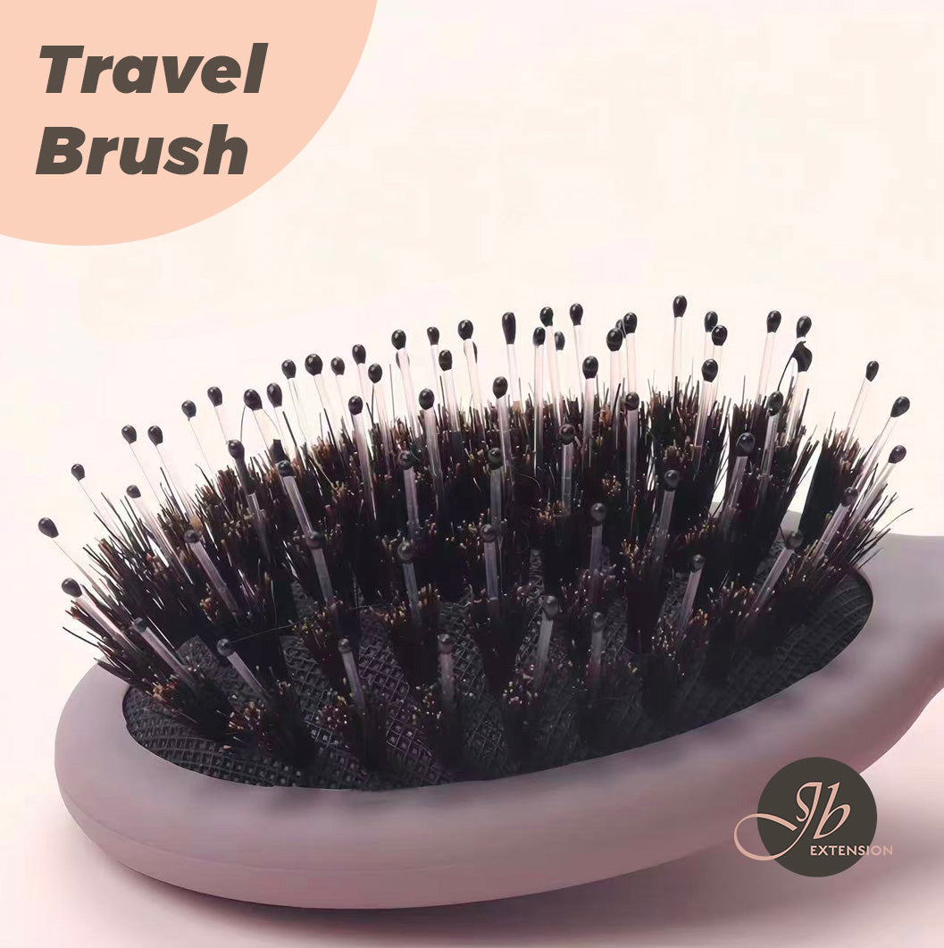 JBextension Travel Brush 1 Pcs Wet Brush Detangling Brush, Mini Detangler Brush - Wet & Dry Tangle-Free Hair Brush for Women & Men - No Tangle Soft & Flexible Bristles for Straight, Curly, & Thick Hair