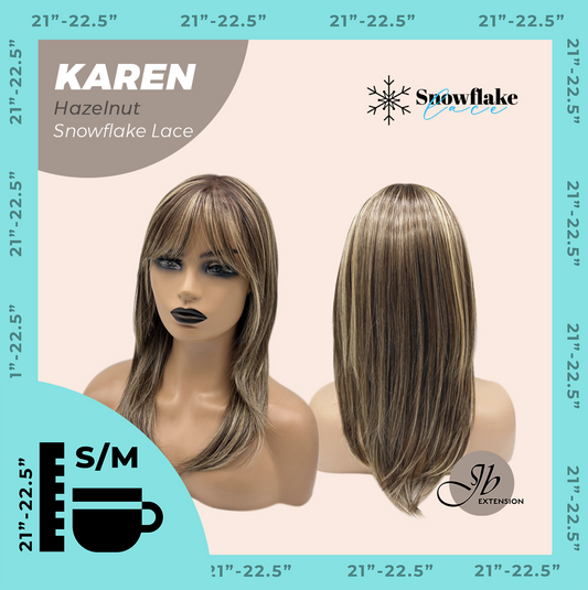 [PRE-ORDER] JBEXTENSION 18 Inches Hazelnut Pre-Cut T Part Snowflake Lace Frontlace Glueless Wig KAREN HAZELNUT【BENDY EAR TABS】