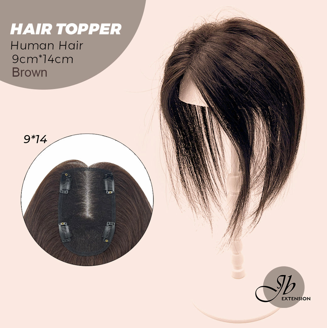 JBEXTENSION 10 Inches Natural Black Brown HUMAN HAIR TOPPER 9*14