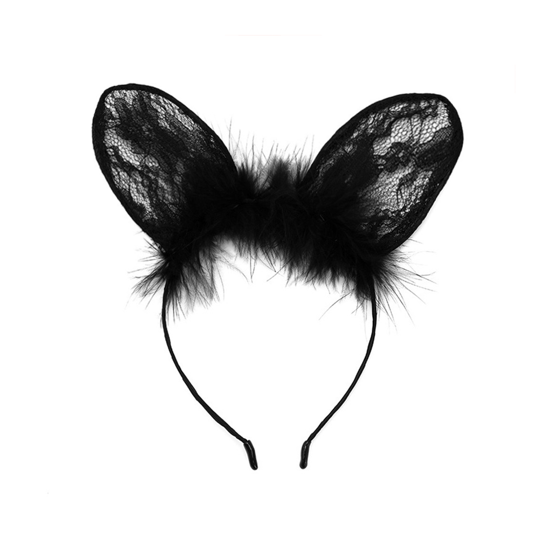 JBextension Halloween Headbands for Women, Black Rabbit Ears Headband, Cosplay Party Costume Headband 1pcs