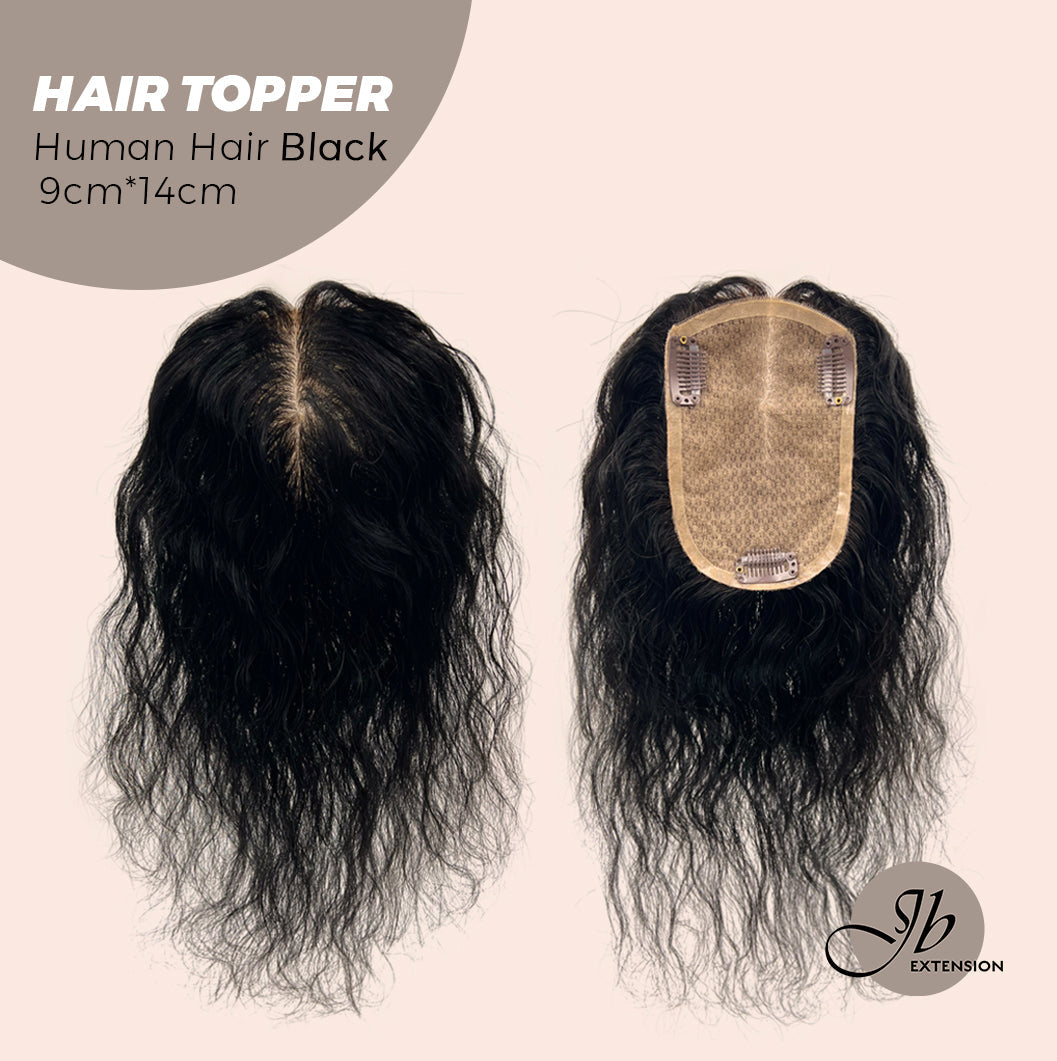 JBEXTENSION 10 Inches Natural Black Brown HUMAN HAIR WAVE TOPPER 9*14