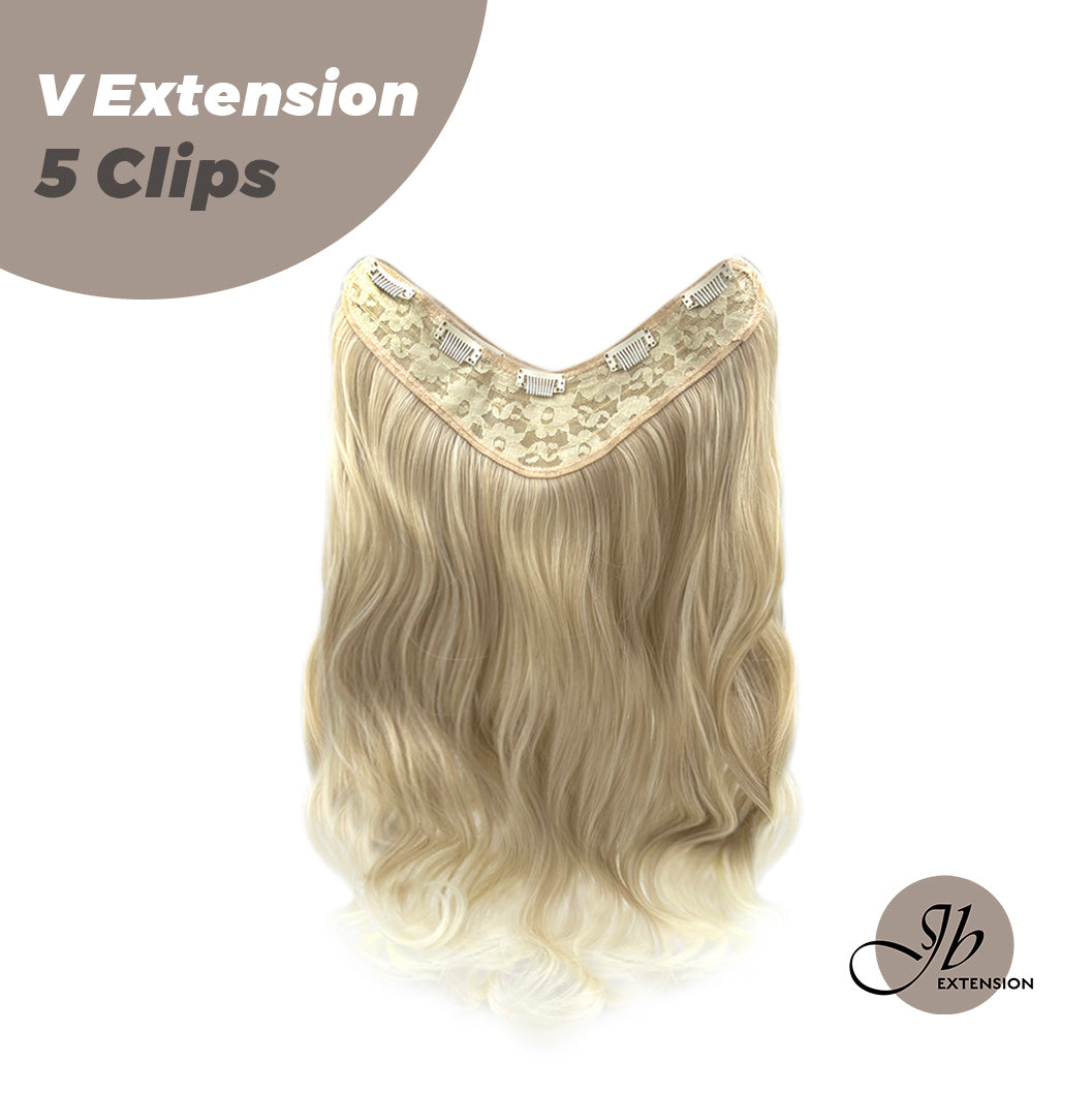 JBEXTENSION 20 Inches Hair V Extensions 5 Clip-in Curly Hair Extension With Clips 190g