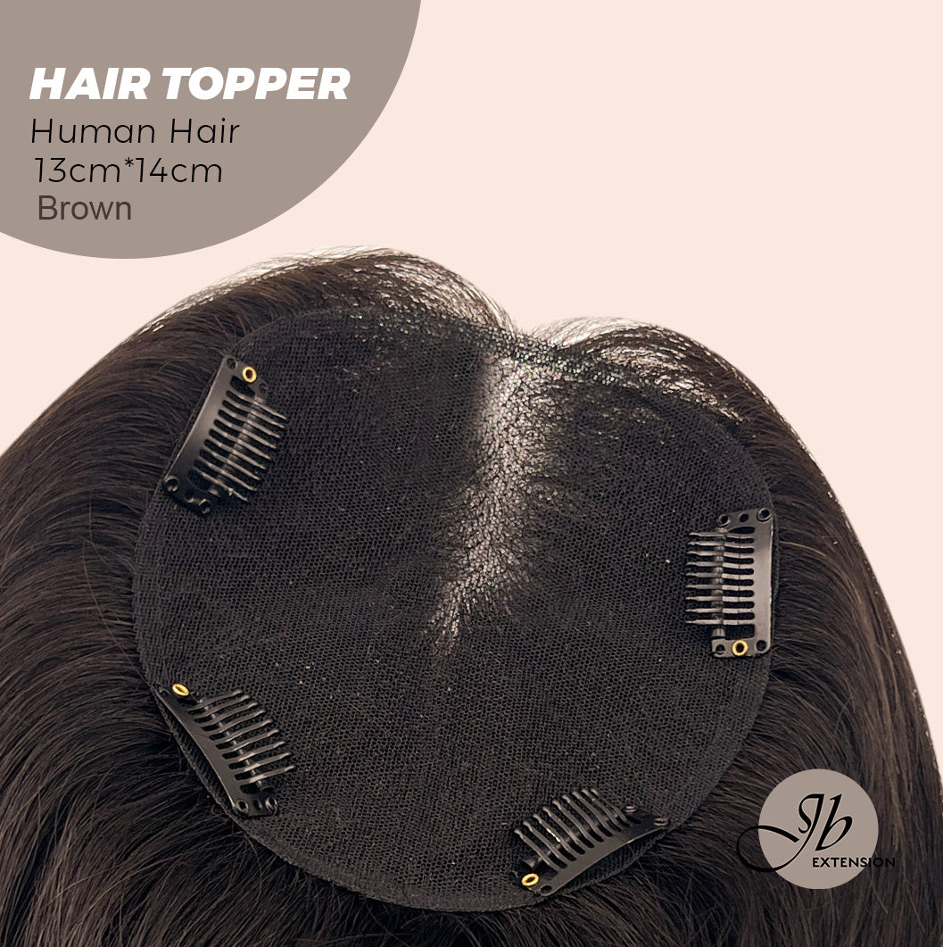 JBEXTENSION 10 Inches Natural Black Brown HUMAN HAIR TOPPER 13*14