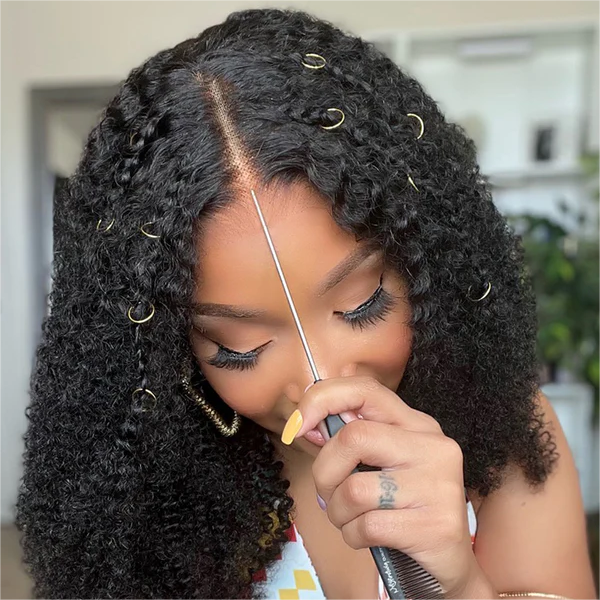 Glueless Wig Curly 8x5 Closure HD Lace Short Bob Wig Pre Cut & Plucked & Bleached