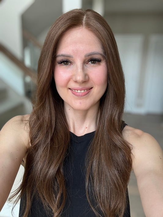 Euro Wig #5: 23" Light-Medium Brown Comfort Cap (M)