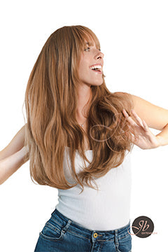 JBEXTENSION 24 Inches Blonde Curly Wig With Bangs LORAINE