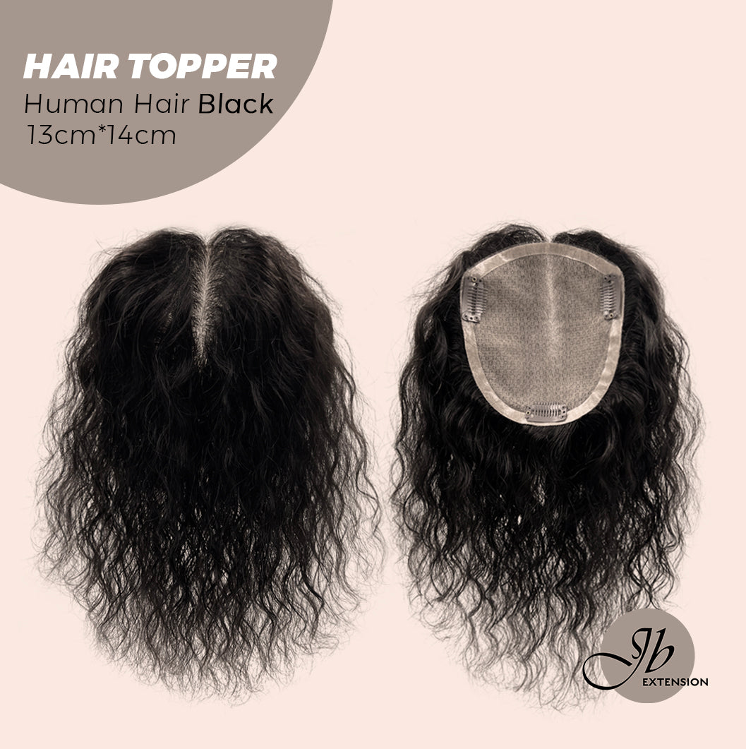 JBEXTENSION 10 Inches Natural Black Brown HUMAN HAIR WAVE TOPPER 13*14