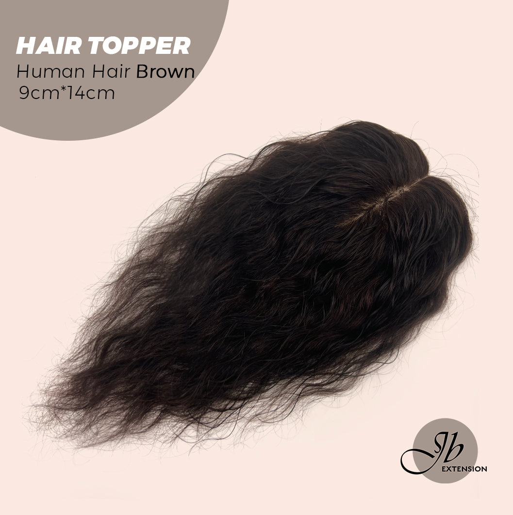 JBEXTENSION 10 Inches Natural Black Brown HUMAN HAIR WAVE TOPPER 9*14