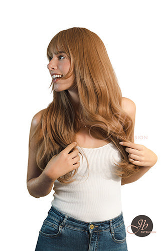JBEXTENSION 24 Inches Blonde Curly Wig With Bangs LORAINE