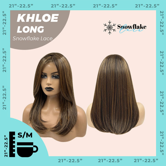 JBEXTENSION 18 Inches Caramel Pre-Cut Snowflake Lace Frontlace Glueless Wig KHLOE LONG【PERMATEASE】【BENDY EAR TABS】