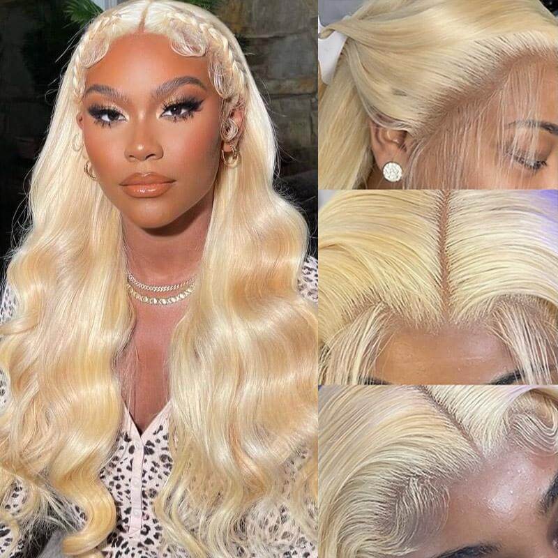 #613 Blonde Body Wave Pull Go Drawstring 13x6 Full Lace Front Glueless Wig
