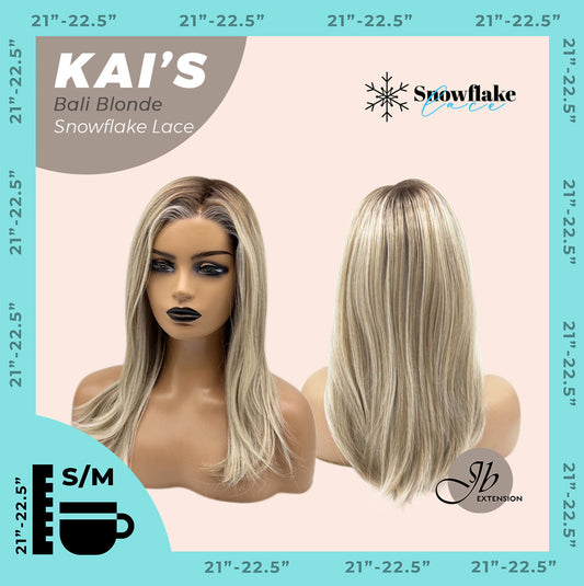 JBEXTENSION 18 Inches Bali Blonde Pre-Cut Snowflake Lace Frontlace Glueless Wig KAI'S BALI BLONDE【PERMATEASE】【BENDY EAR TABS】