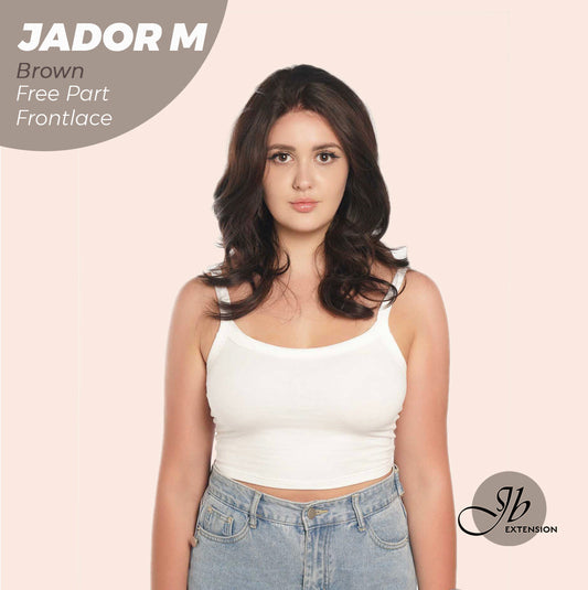 JBEXTENSION 20 Inches Brown Curly Lace Front Wig.Pre Plucked 13*4 HD Transparent Lace Frontal Handmade Futura Fiber Swiss Lace Synthetic Fiber Glueless Wig JADOR M BROWN