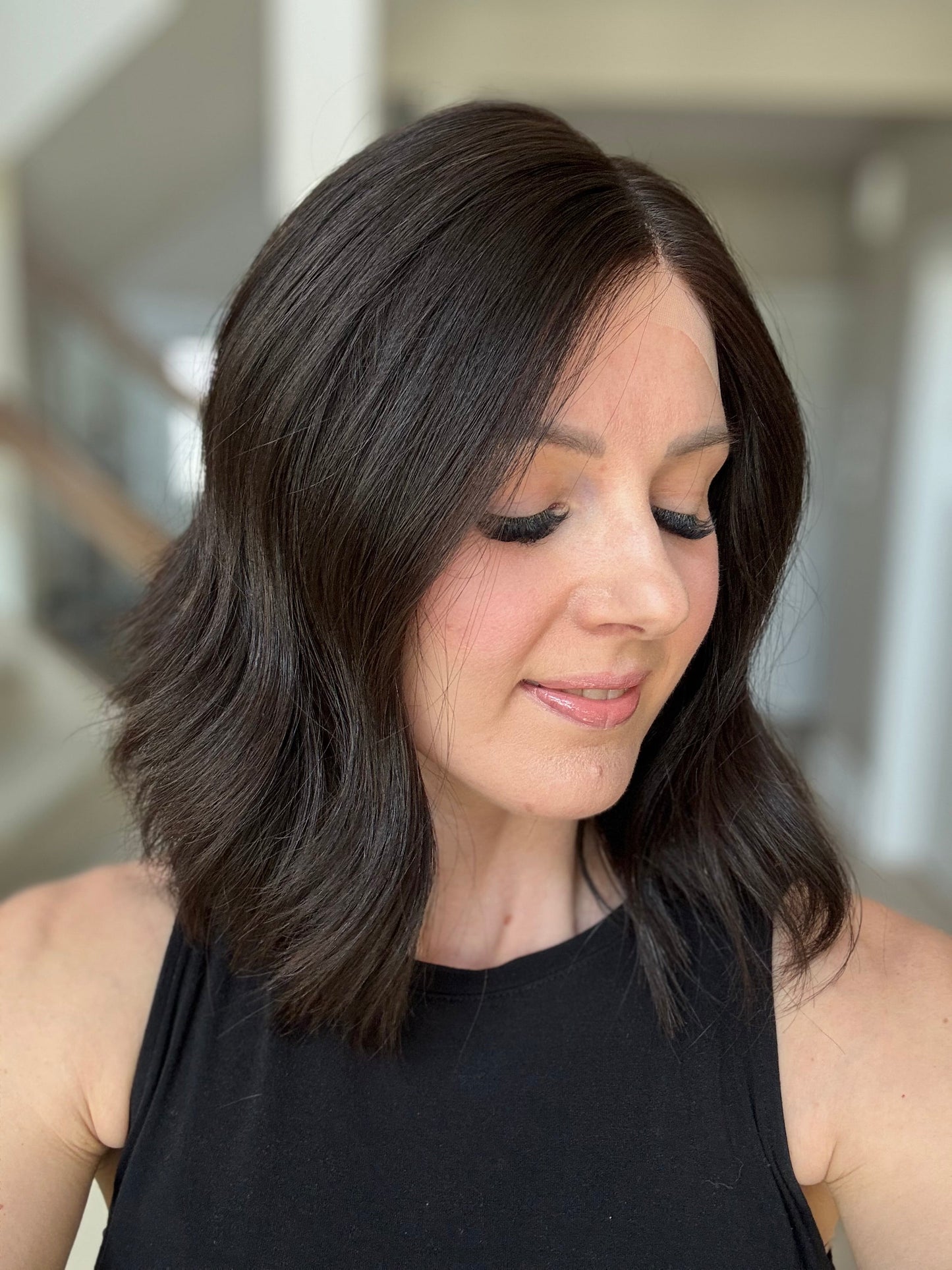 15" Natural Black Lace Top Wig (S)