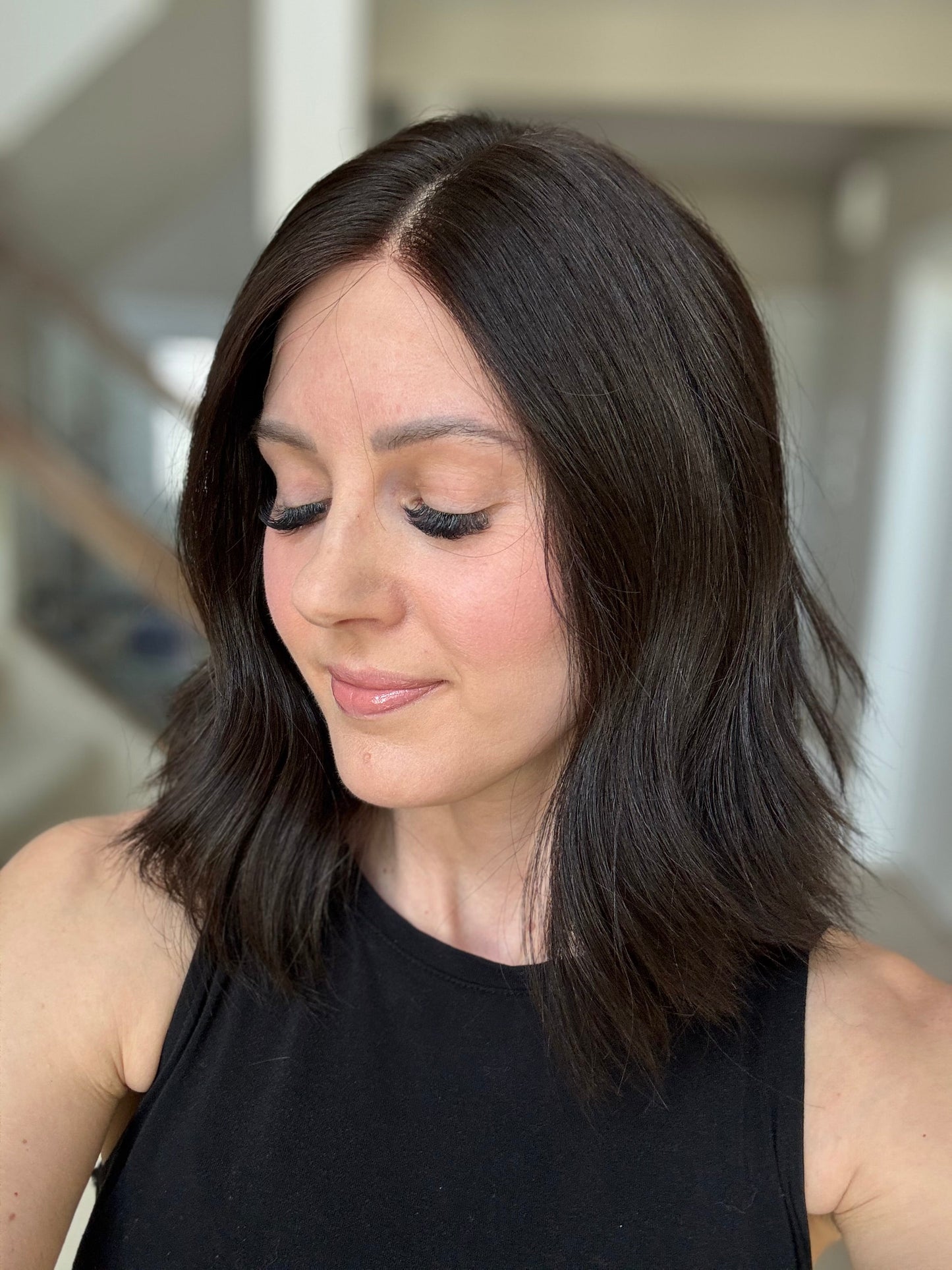 15" Natural Black Lace Top Wig (S)