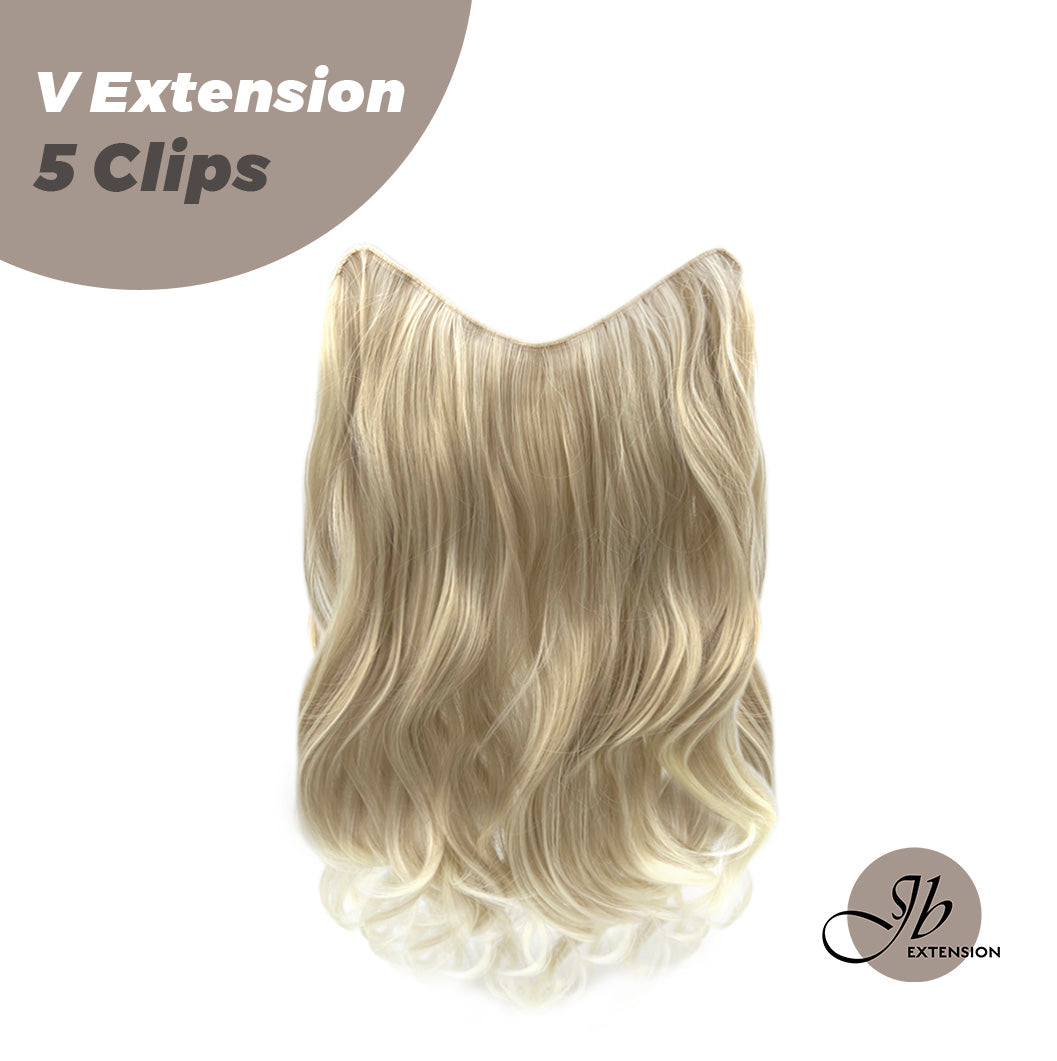 JBEXTENSION 20 Inches Hair V Extensions 5 Clip-in Curly Hair Extension With Clips 190g