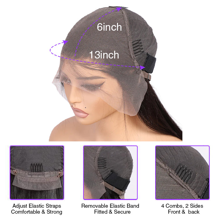 Body Wave 13*6 HD Lace Front Human Hair Wigs Pre Bleached Knots Ship In 24H