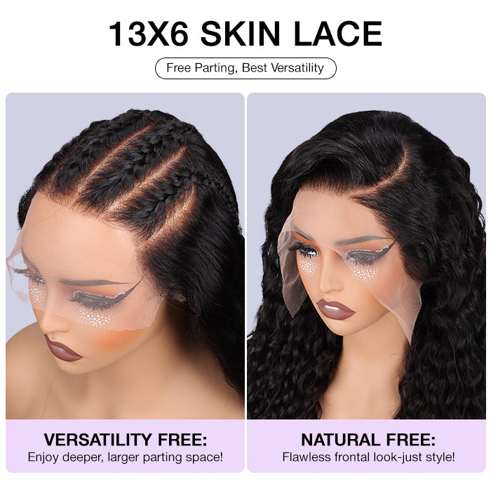 Loose Wave 13x6 Full Lace Frontal Wig Pre Bleached Glueless Lace Human Hair Wigs For Women