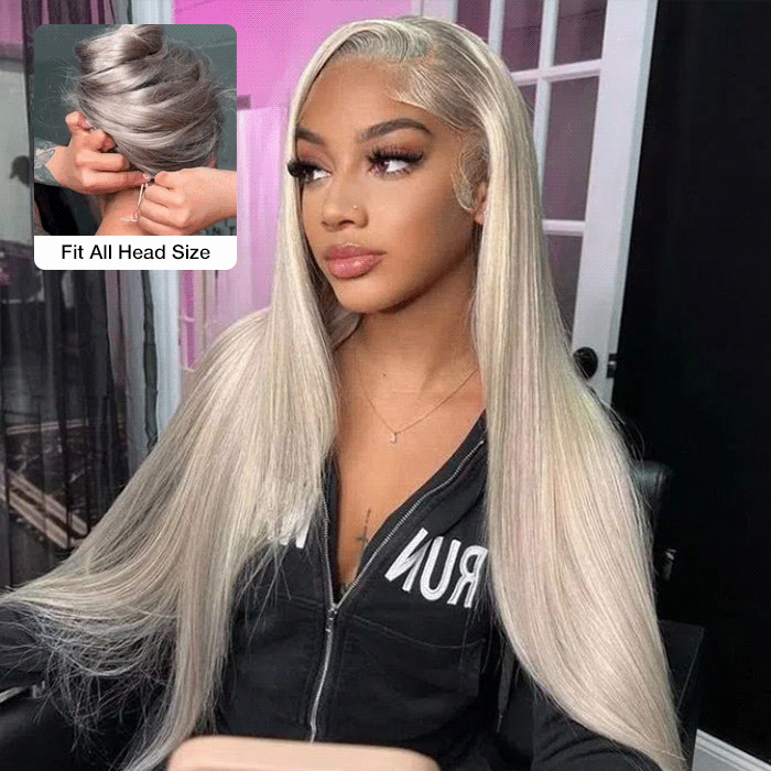 #P18/613 Highlight 13x6 Full Lace Frontal Straight Drawstring Wigs Pre Plucked HD Lace Human Hair Wigs