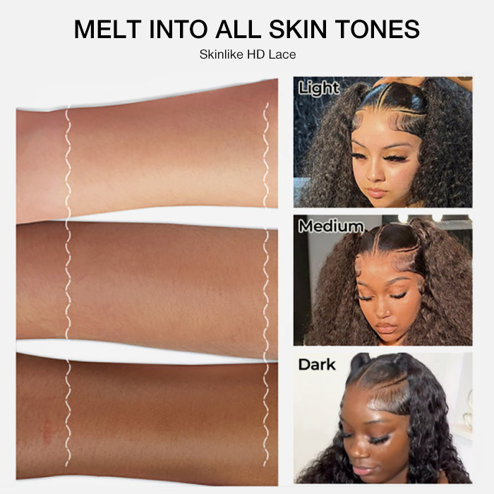 Blonde Highlight Deep Wave Virgin Human Hair 13X6 Full HD Lace Frontal Wigs