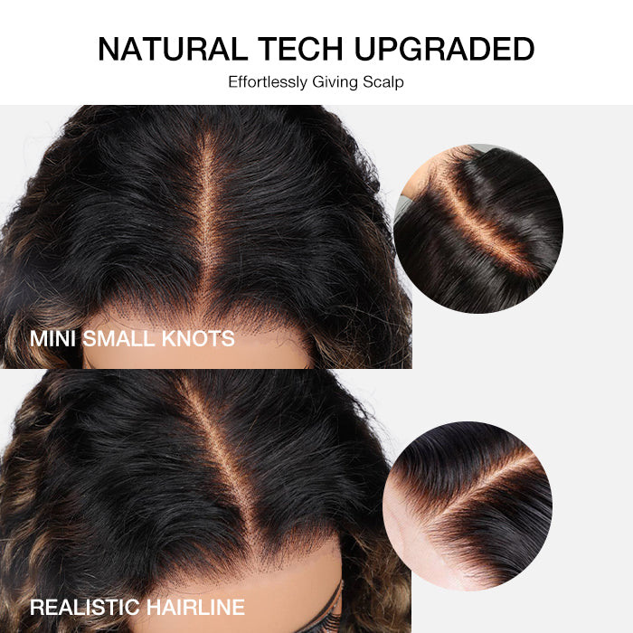 Blonde Highlight Deep Wave Virgin Human Hair 13X6 Full HD Lace Frontal Wigs