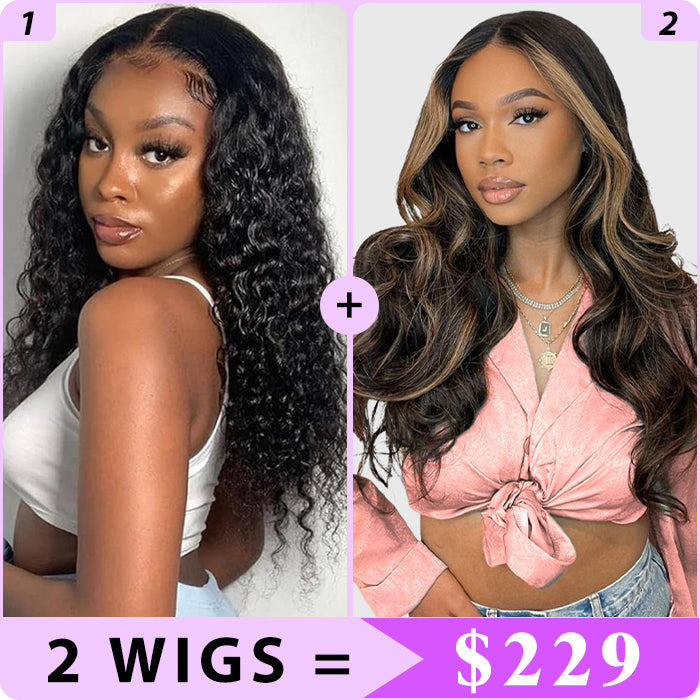 2 Wigs Set | Pre Everything 8×5 Pre Cut Lace Glueless Ready To Go Wig 3S Quick Install
