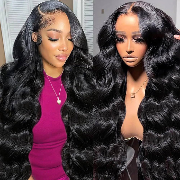 300% Density Body Wave Glueless Wig 13x4 HD Lace Front Wig Pre Plucked Hairline 100% Real Human Hair Wig