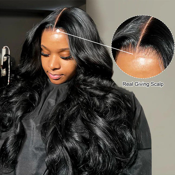 300% Density Body Wave Glueless Wig 13x4 HD Lace Front Wig Pre Plucked Hairline 100% Real Human Hair Wig