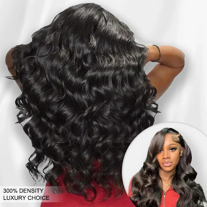 300% Density Body Wave Glueless Wig 13x4 HD Lace Front Wig Pre Plucked Hairline 100% Real Human Hair Wig
