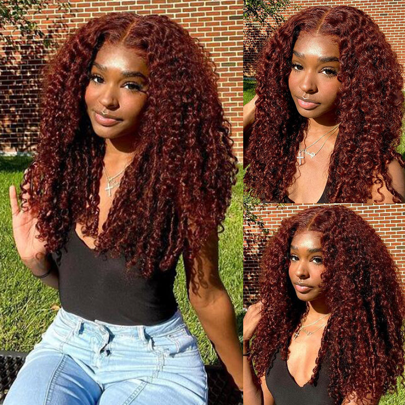#33 Reddish Brown 5x5 HD Transparent Lace Pre Plucked Natural Hairline Human Hair Wigs