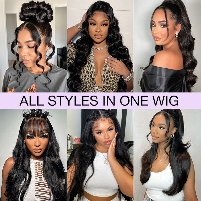 Hermosa Body Wave Invisible-String Snug Fit 360 Lace Frontal Wigs Pre Plucked Undetectable Lace Wigs