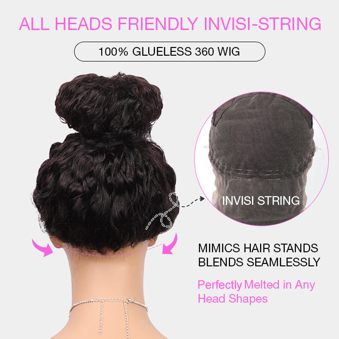 Hermosa Hair Full Lace Part Anywhere Body Wave / Straight / Curly Invisi-String Snug Fit HD Lace Human Hair Wigs