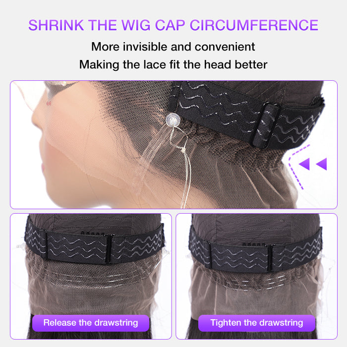 Body Wave Invisi-Pull String Snug Fit 360 HD Lace Frontal Glueless Wig With Pre Bleached Knots