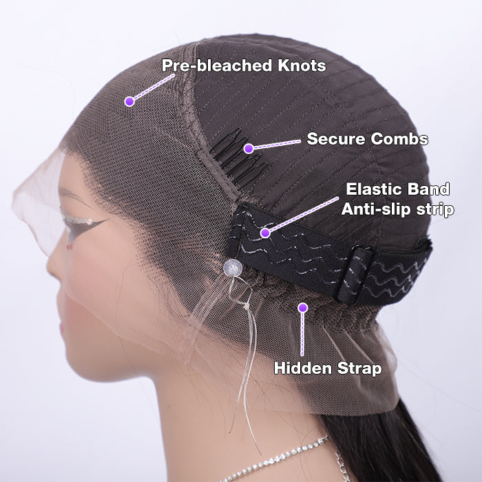 Body Wave Invisi-Pull String Snug Fit 360 HD Lace Frontal Glueless Wig With Pre Bleached Knots