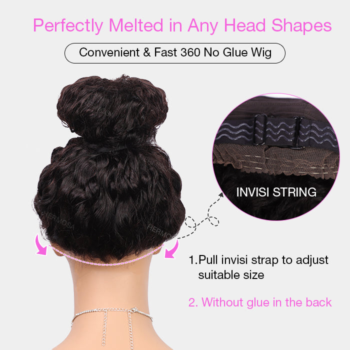 #27 Honey Blonde Color Invisible-Pull String 360 Lace Frontal Wigs Glueless HD Lace Wigs With Pre Plucked