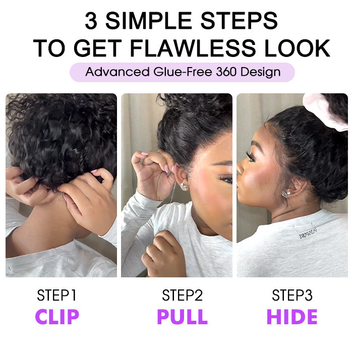 Curly Wig Ombre Auburn Brown 100% Human Hair 360 Skin Lace Frontal Invisi String Pre Everything Glueless Wig