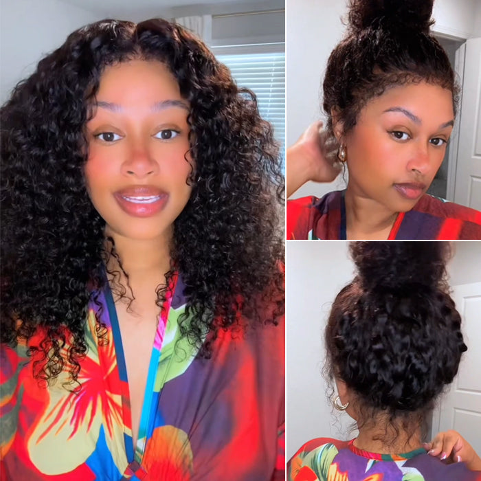 Free Wig Inside | 4C Curly Edges Invisi-String Snug Fit 360 Lace Frontal Curly Wigs Bleached Knots Pre Cut Lace Wigs